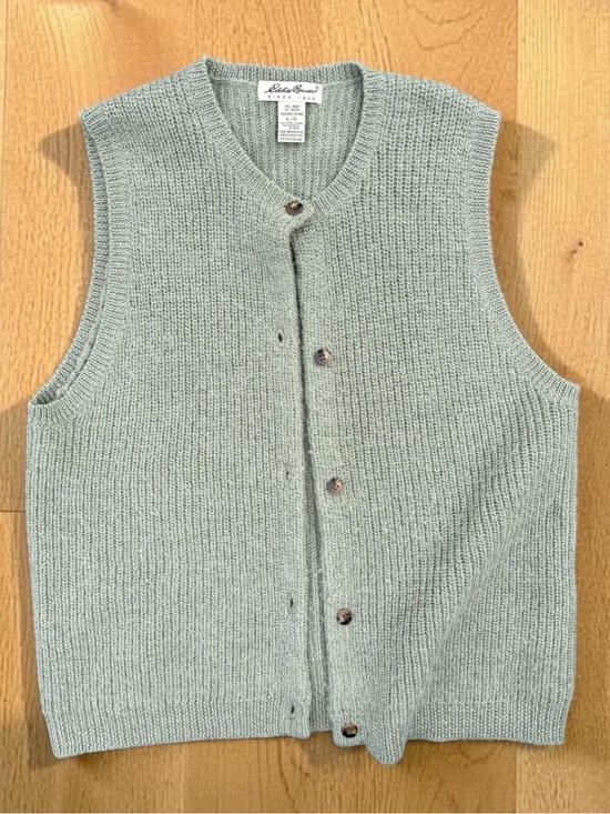 Eddie Bauer Jackets & Blazers - Eddie Bauer Wool Alpaca Cardigan Sweater Vest Green L Button Front